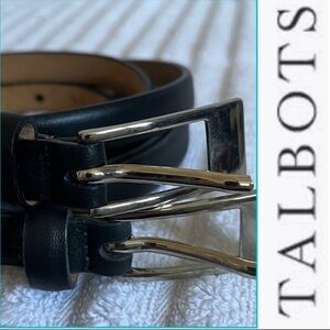 Talbots 2 Leather skinny Belts black and gray size XL